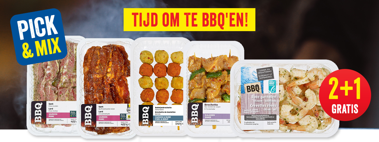 Ook 2+1 gratis op een selectie BBQ-vlees 