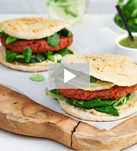 Vegan pita met gegrilde groenten 