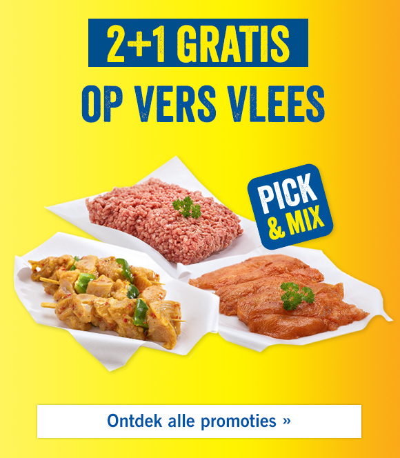 2+1 gratis op vers vlees 