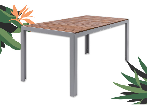 Tuintafel, aluminium en hout