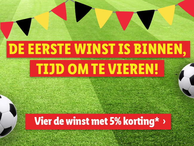 Vier de winst met 5% korting 