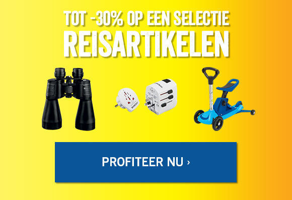 Tot -30% op een selectie reisartikelen