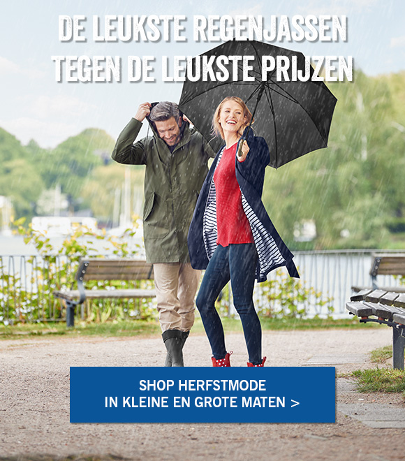 Regenkledij en herfstmode in kleine en grote maten