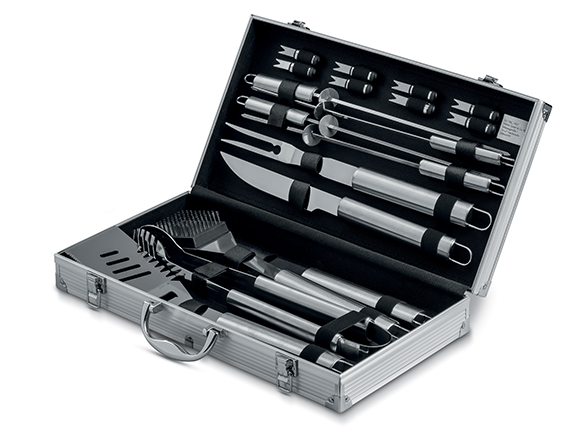 Grillbestek in aluminium koffer