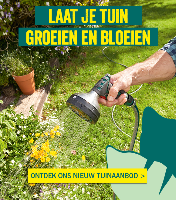 Bewateringsystemen, tuingereedschap, tuinmeubelen en tuinverlichting 