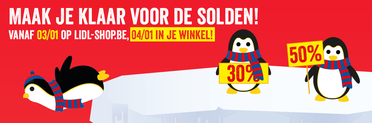 Maak je klaar voor de solden! Vanaf 03/01 op Lidl-Shop.be, 04/01 in je winkel!