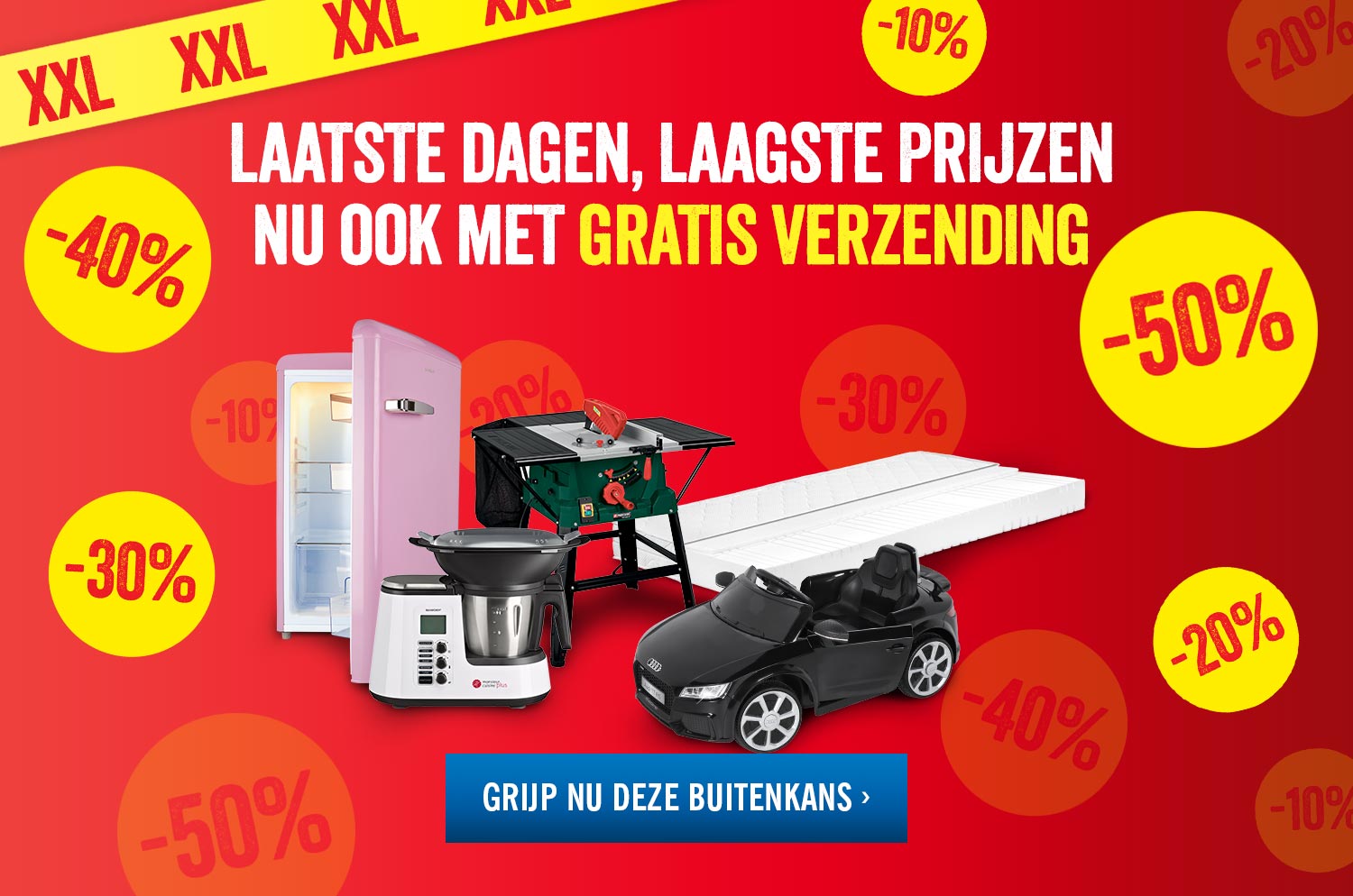 XXL-solden: laatste week, laagste prijzen - nu ook met gratis verzending