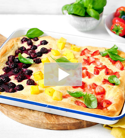 Zoete focaccia tricolore (zoete koek)
